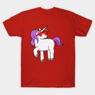 Unicorn wearing heart shaped glasses T-Shirt